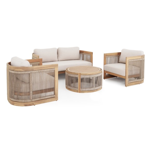 ΣΕΤ ΣΑΛΟΝΙ ΕΞ.ΧΩΡΟΥ 4ΤΜΧ FB96264 ΞΥΛΟ ΑΚΑΚΙΑΣ-ΣΧΟΙΝΙ-ΜΠΕΖ ΥΦΑΣΜΑ