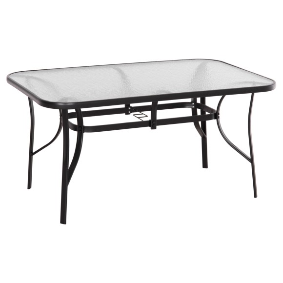 ΤΡΑΠΕΖΙ FB95145.03 ΜΕΤΑΛΛΙΚΟ ΜΑΥΡΟ ΜΕ ΓΥΑΛΙΝΗ ΕΠΙΦΑΝΕΙΑ 150X90Χ72Υεκ.