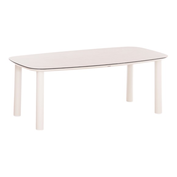 ΤΡΑΠΕΖΙ FB96202.02 ΚΡΕΜ ΑΛΟΥΜΙΝΙΟ-3D PRINT ΓΥΑΛΙ ΚΕΡΑΜΙΚΟ LOOK 220x100x75Υεκ