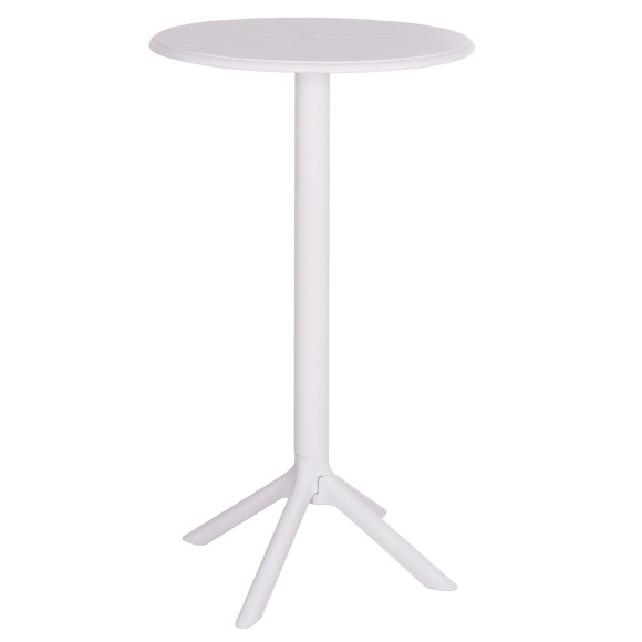 ΤΡΑΠΕΖΙ ΜΠΑΡ ΣΤΡΟΓΓΥΛΟ FB96126.11 ΠΟΛΥΠΡΟΠΥΛΕΝΙΟ ΛΕΥΚΟ Φ60x106Υεκ.