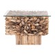 ΤΡΑΠΕΖΙ ΣΑΛΟΝΙΟΥ ΤΕΤΡΑΓΩΝΟ FB99961 DRIFTWOOD--ΓΥΑΛΙ 75x75x51Υεκ.