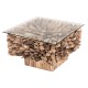 ΤΡΑΠΕΖΙ ΣΑΛΟΝΙΟΥ ΤΕΤΡΑΓΩΝΟ FB99961 DRIFTWOOD--ΓΥΑΛΙ 75x75x51Υεκ.