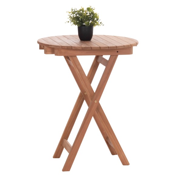 ΤΡΑΠΕΖΙ ΣΚΗΝΟΘΕΤΗ ΣΤΡΟΓΓΥΛΟ FB918120 ΞΥΛΟ TEAK--ΦΥΣΙΚΟ Φ60x75Υεκ.