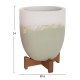 ΓΛΑΣΤΡΕΣ ΣΕΤ 2ΤΜΧ FB94686.09 TERRACOTTA ΣΕ ΛΕΥΚΟ & ΠΡΑΣΙΝΟ--TEAK ΒΑΣΗ