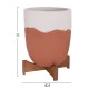 ΓΛΑΣΤΡΕΣ ΣΕΤ 2ΤΜX FB94686.08 TERRACOTTA ΣΕ ΛΕΥΚΟ & ΤΕΡΑΚΟΤΑ--TEAK ΒΑΣΗ
