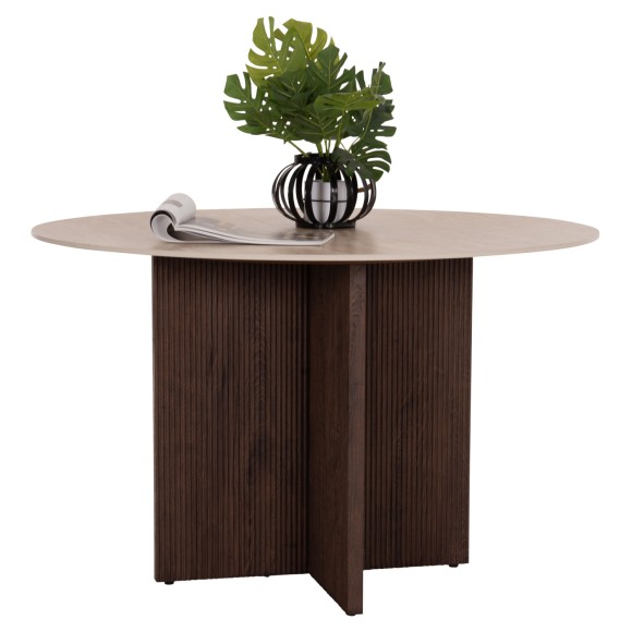 ΤΡΑΠΕΖΙ ΤΡΑΠΕΖΑΡΙΑΣ ΣΤΡΟΓΓΥΛO FB918331 ΚΕΡΑΜΙΚΟ TOP ΟΨΗ ΤΡΑΒΕΡΤΙΝΑΣ Φ120x76Υεκ