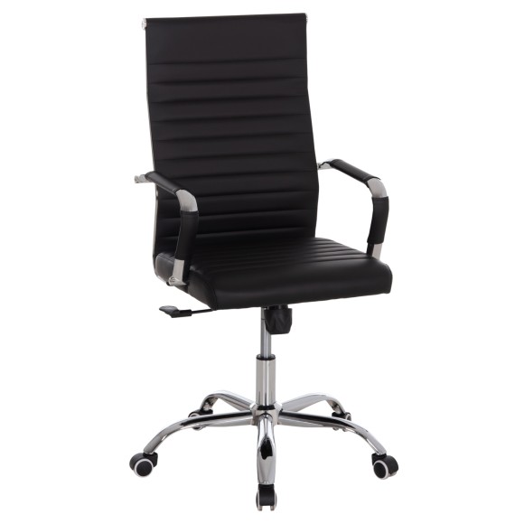 ΚΑΡΕΚΛΑ ΓΡΑΦΕΙΟΥ FB91059.31 ΜΑΥΡΟ PU ΔΙΕΥΘΥΝΤΟΥ ΠΟΔΙ ΧΡΩΜΙΟΥ 53x57x109Υεκ.