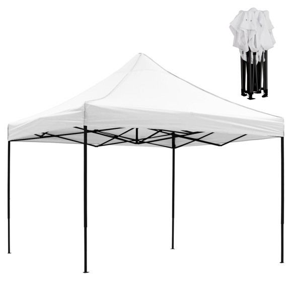 ΚΙΟΣΚΙ/GAZEBO FB96310 ΠΤΥΣΣΟΜΕΝΟ-ΣΚΕΛΕΤΟΣ ΜΕΤΑΛ.ΜΑΥΡΟΣ-ΛΕΥΚΟ ΥΦΑΣΜΑ 3x3x3,10Yμ