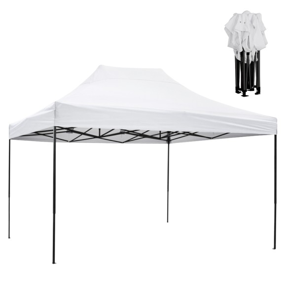 ΚΙΟΣΚΙ/GAZEBO FB96311 ΠΤΥΣΣΟΜΕΝΟ-ΣΚΕΛΕΤΟΣ ΜΕΤΑΛ.ΜΑΥΡΟΣ-ΛΕΥΚΟ ΥΦΑΣΜΑ 3x4,5x3,10Yμ