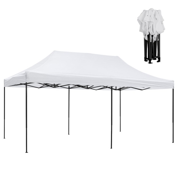 ΚΙΟΣΚΙ/GAZEBO FB96312 ΠΤΥΣΣΟΜΕΝΟ-ΣΚΕΛΕΤΟΣ ΜΕΤΑΛ.ΜΑΥΡΟΣ-ΛΕΥΚΟ ΥΦΑΣΜΑ 3x6x3,10Yμ