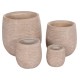 ΣΕΤ 4ΤΜΧ ΓΛΑΣΤΡΕΣ ΣΤΡΟΓΓΥΛΕΣ FB94722 FIBERCLAY--IVORY CEMENT Φ54x54Υεκ