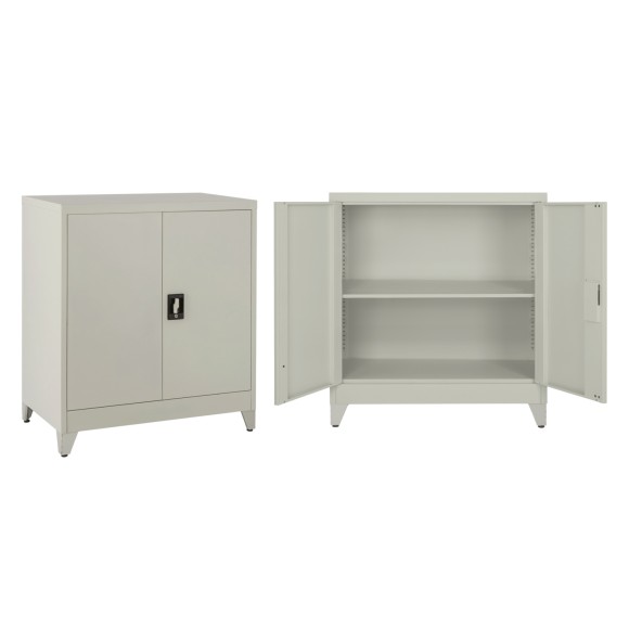 ΝΤΟΥΛΑΠΑ ΜΕΤΑΛΛΙΚΗ FB911999 2-ΦΥΛΛΗ ΜΕ 2 ΑΠΟΘ.ΧΩΡΟΥΣ & ΠΟΔΙΑ-ΓΚΡΙ 90Χ40Χ100Υεκ.