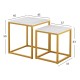 ΖΙΓΚΟΝ GRELAY 2 ΤΕΜ MDF ΟΨΗ ΜΑΡΜΑΡΟΥ & ΜΕΤΑΛΛΟ FB98762.11 45Χ45Χ50εκ. & 37Χ37Χ43 εκ.