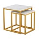 ΖΙΓΚΟΝ GRELAY 2 ΤΕΜ MDF ΟΨΗ ΜΑΡΜΑΡΟΥ & ΜΕΤΑΛΛΟ FB98762.11 45Χ45Χ50εκ. & 37Χ37Χ43 εκ.