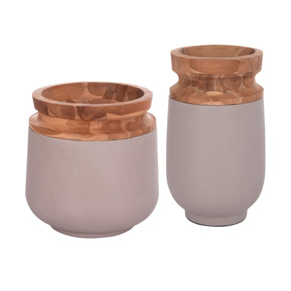 ΔΙΑΚΟΣΜΗΤΙΚΑ ΒΑΖΑ ΔΑΠΕΔΟΥ 2ΤΜΧ FB921140.04 FIBER CEMENT TAUPE-ΞΥΛΟ ΤΕΑΚ 47Υ & 60Υεκ