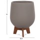 ΣΕΤ 3 ΓΛΑΣΤΡΕΣ ΜΕ TEAK ΒΑΣΕΙΣ FB94681.03 FIBER CEMENT--ΓΚΡΙ