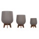 ΣΕΤ 3 ΓΛΑΣΤΡΕΣ ΜΕ TEAK ΒΑΣΕΙΣ FB94681.03 FIBER CEMENT--ΓΚΡΙ