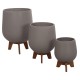 ΣΕΤ 3 ΓΛΑΣΤΡΕΣ ΜΕ TEAK ΒΑΣΕΙΣ FB94681.03 FIBER CEMENT--ΓΚΡΙ