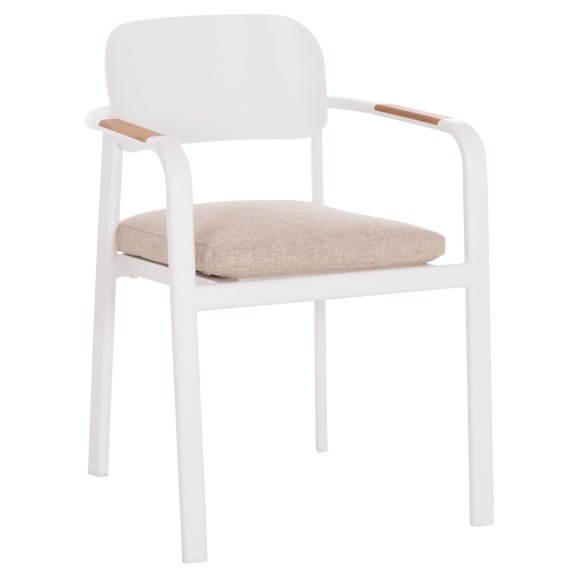 ΠΟΛΥΘΡΟΝΑ ΤΡΑΠΕΖΑΡΙΑΣ FB96414.02 ΛΕΥΚΟ ΑΛΟΥΜΙΝΙΟ-ΜΠΕΖ OLEFIN--TEAK 56x62x78Υεκ