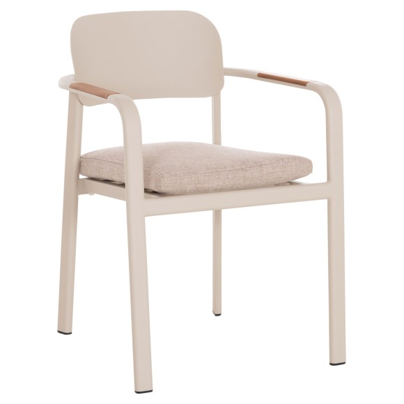 ΠΟΛΥΘΡΟΝΑ ΤΡΑΠΕΖΑΡΙΑΣ FB96414.05 ΜΠΕΖ ΑΛΟΥΜΙΝΙΟ-OLEFIN--ΞΥΛΟ TEAK 56x62x78Υεκ.