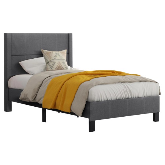 ΚΡΕΒΑΤΙ FB9667.12 ΓΚΡΙ ΥΦΑΣΜΑ ΓΙΑ ΜΟΝΟ ΣΤΡΩΜΑ 120X200εκ.