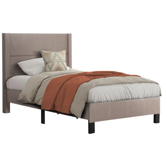 ΚΡΕΒΑΤΙ FB9667.15 ΜΠΕΖ ΥΦΑΣΜΑ ΓΙΑ ΜΟΝΟ ΣΤΡΩΜΑ 120X200εκ.