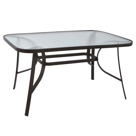 ΤΡΑΠΕΖΙ BRUNO 140Χ80Χ72Υεκ. ΚΑΦΕ ΜΕΤΑΛΛΙΚΟ ΜΕ ΓΥΑΛΙΝΗ ΕΠΙΦΑΝΕΙΑ FB5106.02