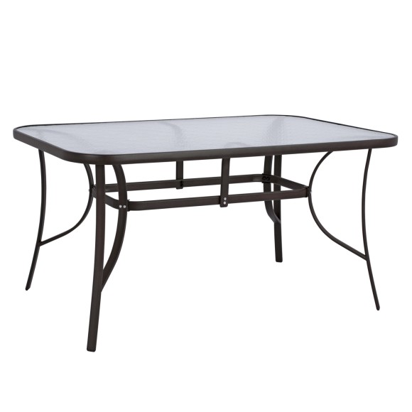 ΤΡΑΠΕΖΙ BRUNO 150X90Χ72Υεκ. ΚΑΦΕ ΜΕΤΑΛΛΙΚΟ ΜΕ ΓΥΑΛΙΝΗ ΕΠΙΦΑΝΕΙΑ FB5145.02