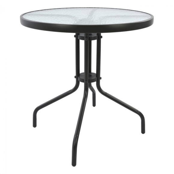 ΤΡΑΠΕΖΙ LIMA Φ70Χ70Υεκ.ΜΕΤΑΛΛΙΚΟ ΓΚΡΙ ΜΕ ΓΥΑΛΙΝΗ ΕΠΙΦΑΝΕΙΑ FB5146.01