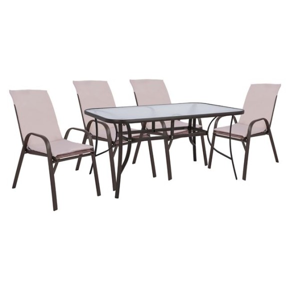 ΣΕΤ ΤΡΑΠΕΖΑΡΙΑΣ 5ΤΜΧ ΚΑΡΕΚΛΕΣ ΜΕ ΜΑΞΙΛΑΡΙ & ΤΡΑΠΕΖΙ 120X70 FB910568.02 ΚΑΦΕ