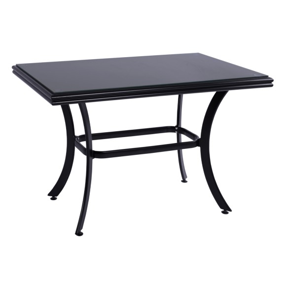 ΤΡΑΠΕΖΙ ΑΛΟΥΜΙΝΙΟΥ FB95533.02 ΜΑΥΡΟ-ΓΥΑΛΙ ΑΣΦΑΛΕΙΑΣ&TEXTILENE 120x70x78Υεκ