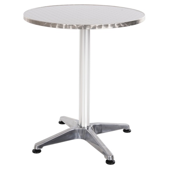 ΤΡΑΠΕΖΙ ΣΤΡΟΓΓΥΛΟ ΑΛΟΥΜΙΝΙΟΥ FB95539 ΜΕΤΑΛΛΙΚΟ ΧΡΩΜΑ-4ΝΥΧΗ ΒΑΣΗ Φ59,5x69,5Υεκ.