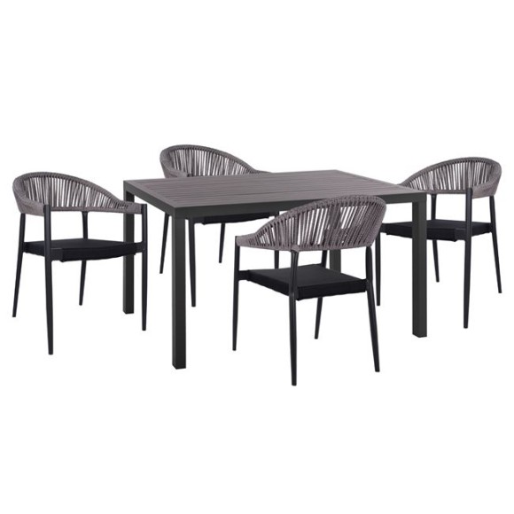 ΣΕΤ 5 ΤΜΧ ΑΛΟΥΜΙΝΙΟΥ ΜΕ ΤΡΑΠΕΖΙ 140Χ80Χ75,5Υ ΑΝΘΡΑΚΙ FB910519