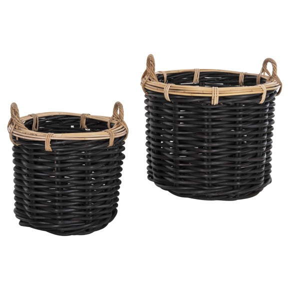 ΣΕΤ 2 ΚΑΛΑΘΙΑ FB94379 ΜΑΥΡO&ΦΥΣΙΚΟ ΧΡΩΜΑ- CL RATTAN Φ61+Φ45εκ.