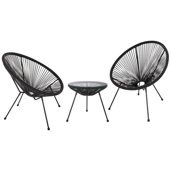 ΣΕΤ ΕΞΩΤΕΡΙΚΟΥ ΧΩΡΟΥ 3ΤΜΧ FB921101 P.E.RATTAN-ΜΕΤΑΛΛΟ ΣΕ ΜΑΥΡΟ