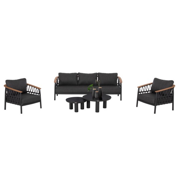 ΣΕΤ ΣΑΛΟΝΙ 5ΤΜΧ FB96426.01 ΑΝΘΡΑΚΙ ΑΛΟΥΜΙΝΙΟ-STRAP ΣΧΟΙΝΙ-OLEFIN