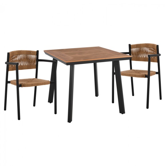 ΣΕΤ ΤΡΑΠΕΖΑΡΙΑ 3ΤΜΧ ΤΡΑΠΕΖΙ ΑΛΟΥΜΙΝΙΟΥ 80X80 & ΠΟΛΥΘΡΟΝΕΣ ΑΝΘΡΑΚΙ FB911444