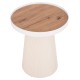 ΤΡΑΠΕΖΑΚΙ ΒΟΗΘΗΤΙΚΟ FB918023.02 MDF TOP ΦΥΣΙΚΟ ΞΥΛΟΥ-ΒΑΣΗ ΛΕΥΚΗ Φ45x51,5Υεκ.