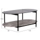 ΤΡΑΠΕΖΙ ΣΑΛΟΝΙΟΥ ΟΒΑΛ FB918040 ΓΥΑΛΙ ΦΙΜΕ TOP-GREY MARBLE ΜΕΛΑΜΙΝΗ 110x50x43Υεκ