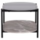 ΤΡΑΠΕΖΙ ΣΑΛΟΝΙΟΥ ΟΒΑΛ FB918040 ΓΥΑΛΙ ΦΙΜΕ TOP-GREY MARBLE ΜΕΛΑΜΙΝΗ 110x50x43Υεκ