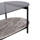 ΤΡΑΠΕΖΙ ΣΑΛΟΝΙΟΥ ΟΒΑΛ FB918040 ΓΥΑΛΙ ΦΙΜΕ TOP-GREY MARBLE ΜΕΛΑΜΙΝΗ 110x50x43Υεκ