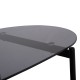 ΤΡΑΠΕΖΙ ΣΑΛΟΝΙΟΥ ΟΒΑΛ FB918040 ΓΥΑΛΙ ΦΙΜΕ TOP-GREY MARBLE ΜΕΛΑΜΙΝΗ 110x50x43Υεκ
