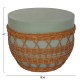 ΤΡΑΠΕΖΙ ΣΑΛΟΝΙΟΥ FB918165 FIBER CEMENT ΠΡΑΣΙΝΟ-RATTAN ΦΥΣΙΚΟ Φ56x47Υεκ.