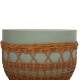 ΤΡΑΠΕΖΙ ΣΑΛΟΝΙΟΥ FB918165 FIBER CEMENT ΠΡΑΣΙΝΟ-RATTAN ΦΥΣΙΚΟ Φ56x47Υεκ.