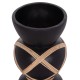 ΔΙΑΚΟΣΜΗΤΙΚΟ ΒΑΖΟ ΔΑΠΕΔΟΥ FB94672.01S TERRACOTTA ΜΑΥΡΟ-RATTAN Φ27.5x50Υ
