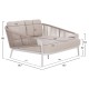 DAYBED FB96474.02 ΛΕΥΚΟ ΑΛΟΥΜΙΝΙΟ--ΣΧΟΙΝΙ--OLEFIN 157x147x88Υεκ