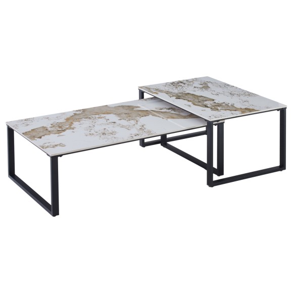 ΤΡΑΠΕΖΙ ΣΑΛΟΝΙΟΥ 2ΤΜΧ FB918365.01 ΜΕΤΑΛΛΟ--SINTERED STONE PANDORA 120x70x45Υεκ