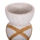 ΔΙΑΚΟΣΜΗΤΙΚΟ ΒΑΖΟ ΔΑΠΕΔΟΥ FB94672.02L TERRACOTTA ΛΕΥΚΟ--RATTAN Φ32x62.5Υεκ.