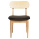 KΑΡΕΚΛΑ ΤΡΑΠΕΖΑΡΙΑΣ FB99945.01 RUBBERWOOD-ΜΑΥΡΟ PU 50x50x80Υεκ. - 2τμχ