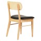 KΑΡΕΚΛΑ ΤΡΑΠΕΖΑΡΙΑΣ FB99945.01 RUBBERWOOD-ΜΑΥΡΟ PU 50x50x80Υεκ. - 2τμχ